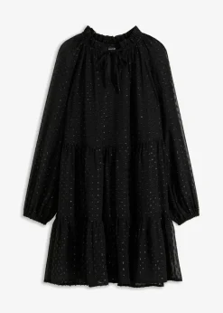 bonprix bonprix Vestido tipo túnica con efecto brillante Negro Outlet