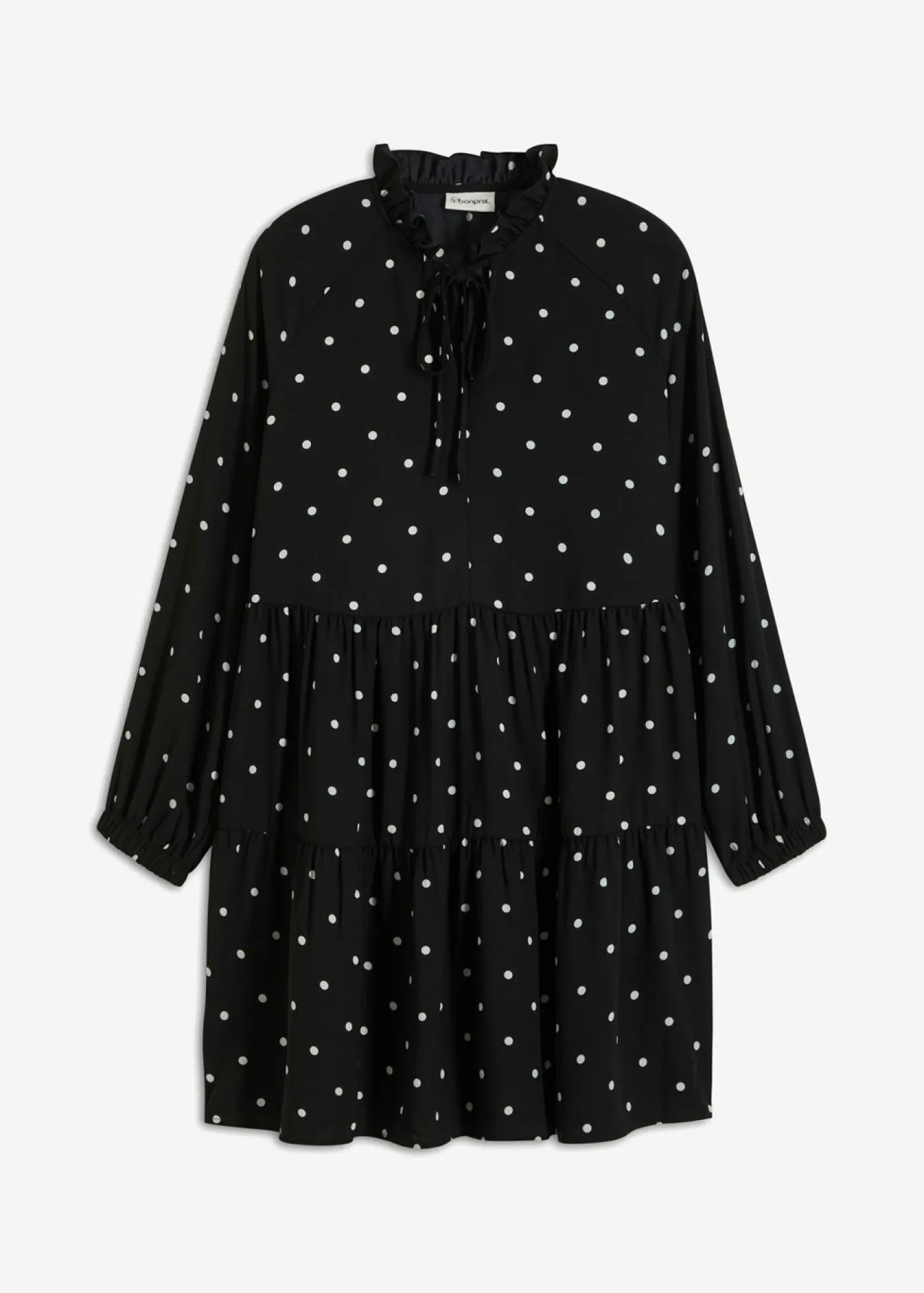bonprix bonprix Vestido tipo túnica con lazo negro - blanco topos Outlet