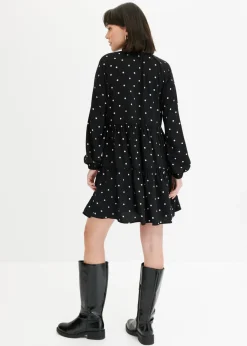 bonprix bonprix Vestido tipo túnica con lazo negro - blanco topos Outlet