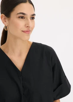 bonprix bonprix Vestido tipo túnica de algodón orgánico puro Negro New