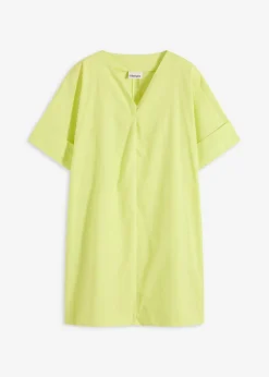 bonprix bonprix Vestido tipo túnica de algodón orgánico puro Amarillo cítrico Hot