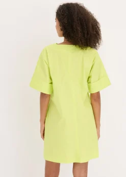 bonprix bonprix Vestido tipo túnica de algodón orgánico puro Amarillo cítrico Hot