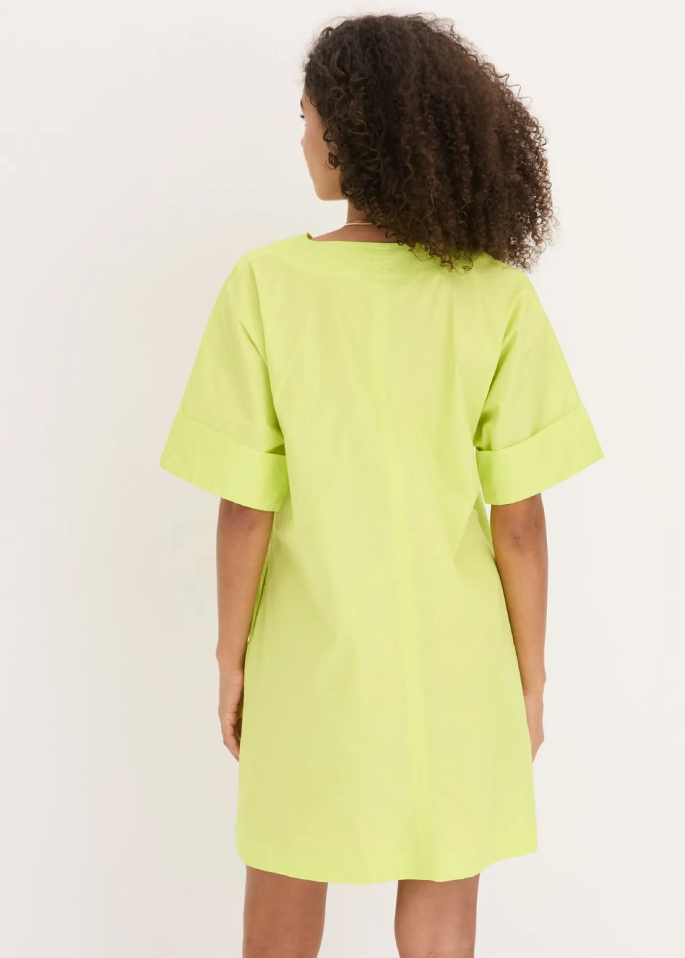 bonprix bonprix Vestido tipo túnica de algodón orgánico puro Amarillo cítrico Hot