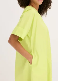 bonprix bonprix Vestido tipo túnica de algodón orgánico puro Amarillo cítrico Hot