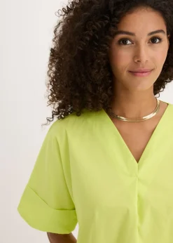 bonprix bonprix Vestido tipo túnica de algodón orgánico puro Amarillo cítrico Hot