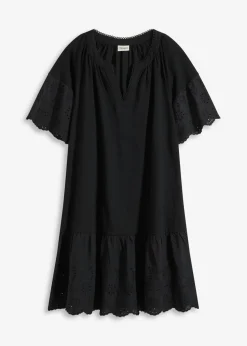 bonprix bonprix Vestido tipo túnica de algodón orgánico puro Negro Hot