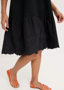 bonprix bonprix Vestido tipo túnica de algodón orgánico puro Negro Hot