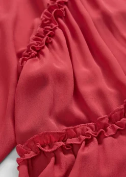 bonprix bonprix Vestido tipo túnica de gasa estructurada Cereza Discount