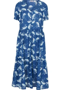bonprix bonprix Vestido tipo túnica de largo midi azul genciana Clearance