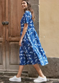 bonprix bonprix Vestido tipo túnica de largo midi azul genciana Clearance