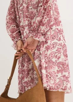 bonprix bonprix Vestido tipo túnica de malla suave Blanco lana Online