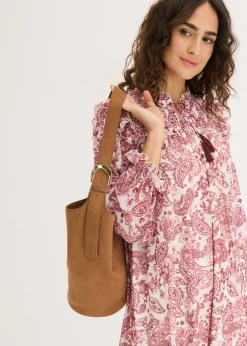 bonprix bonprix Vestido tipo túnica de malla suave Blanco lana Online
