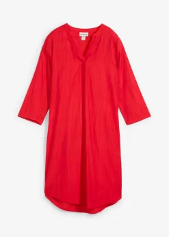 bonprix bonprix Vestido tipo túnica de mezcla de viscosa con efecto estructurado fresa Sale