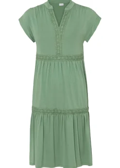 bonprix bonprix Vestido tipo túnica de mezcla de viscosa suave Verde pino Outlet