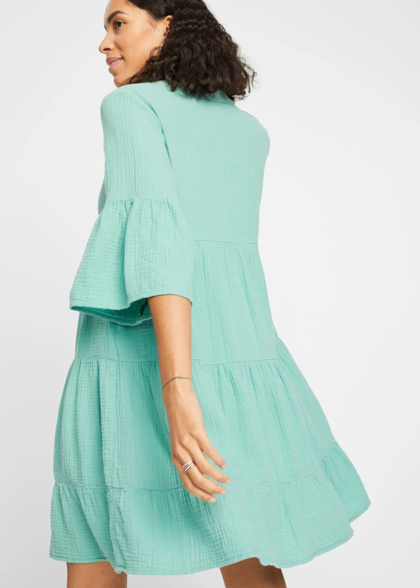 bonprix bonprix Vestido tipo túnica de muselina verde salvia Hot
