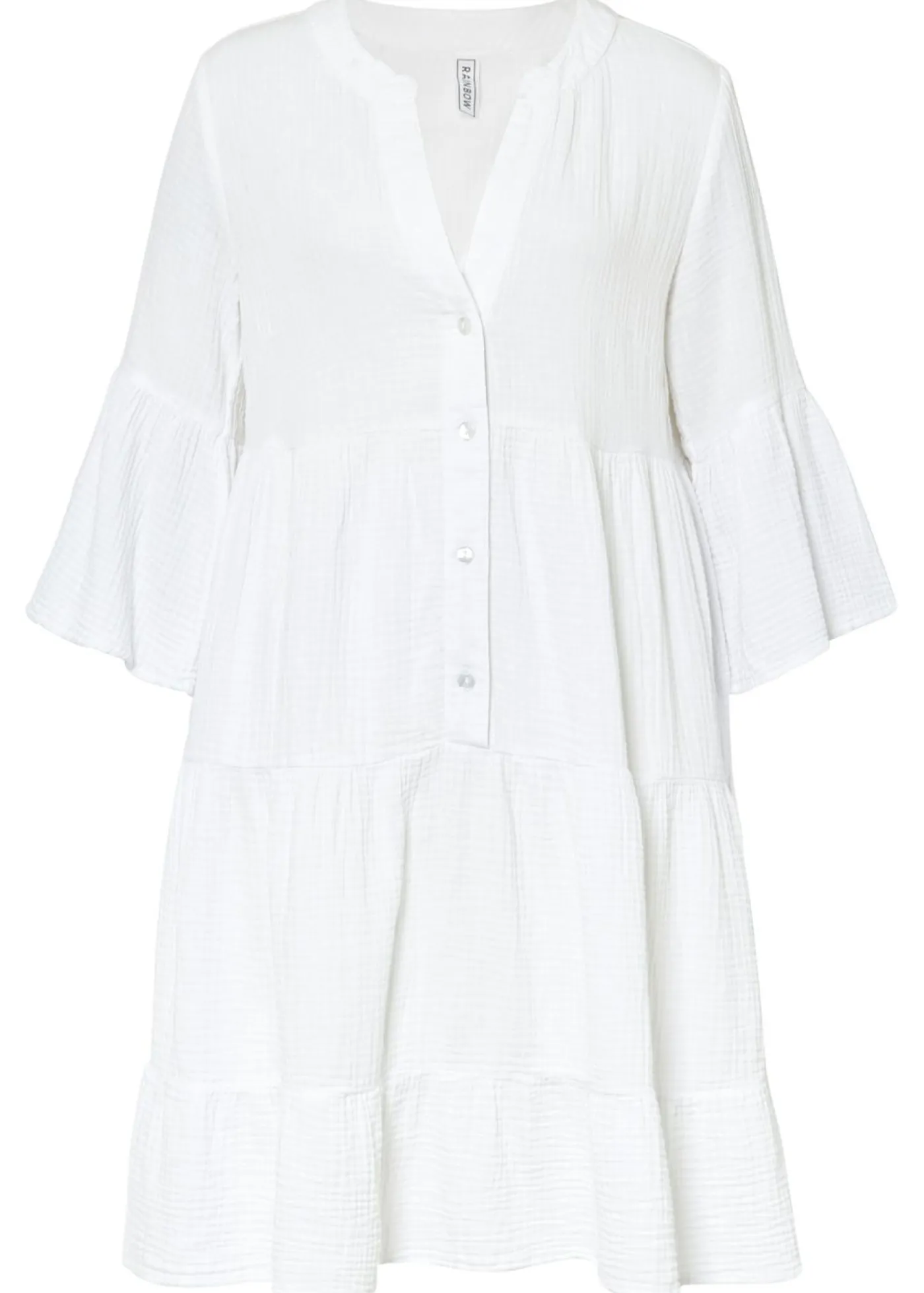 bonprix bonprix Vestido tipo túnica de muselina Blanco Outlet