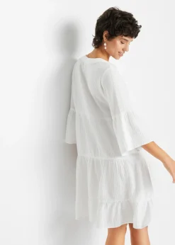 bonprix bonprix Vestido tipo túnica de muselina Blanco Outlet