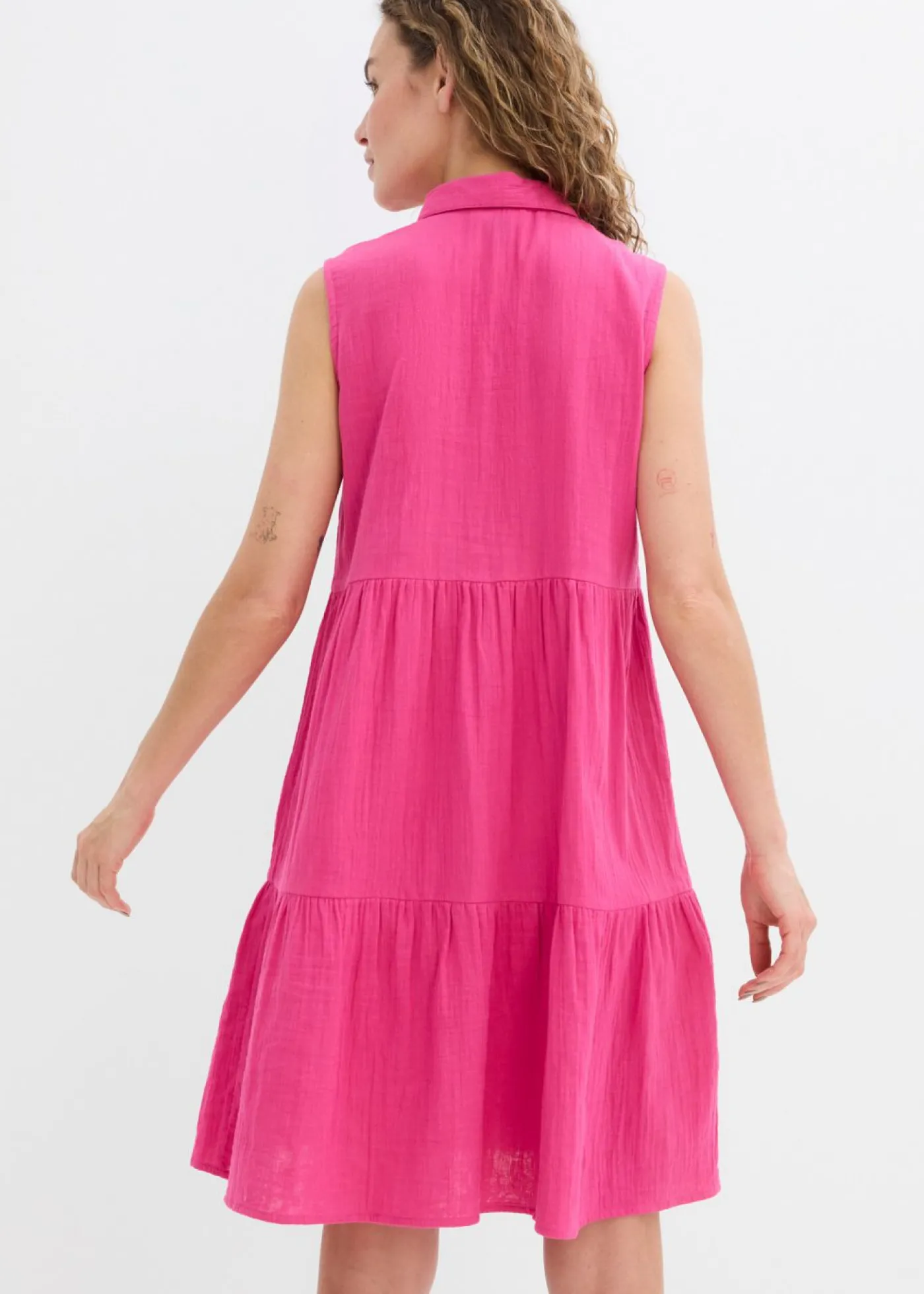 bonprix bonprix Vestido tipo túnica de muselina ligera fucsia Best