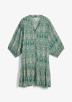 bonprix bonprix Vestido tipo túnica de viscosa suave verde-beige tiza Clearance