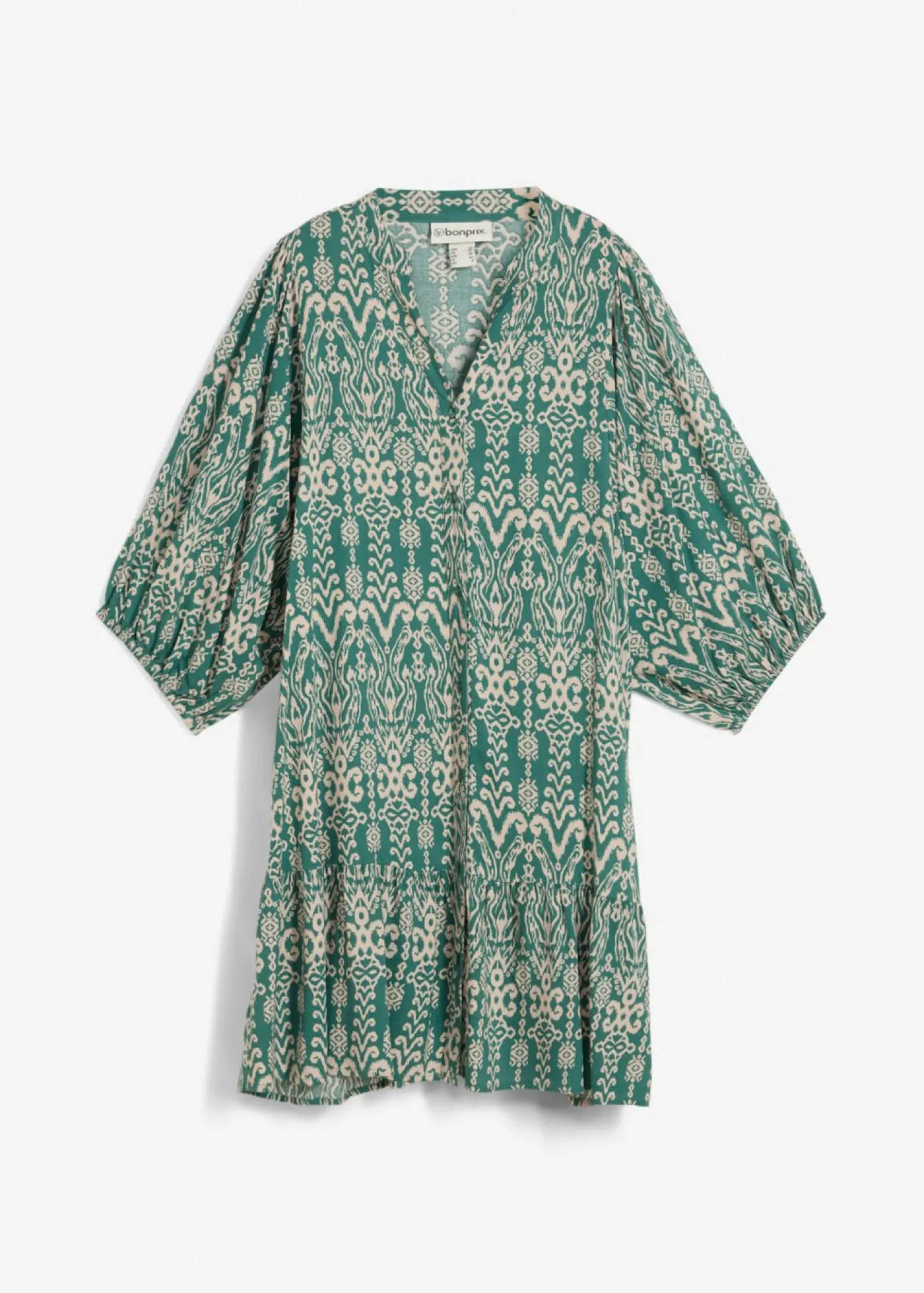 bonprix bonprix Vestido tipo túnica de viscosa suave verde-beige tiza Clearance