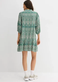 bonprix bonprix Vestido tipo túnica de viscosa suave verde-beige tiza Clearance