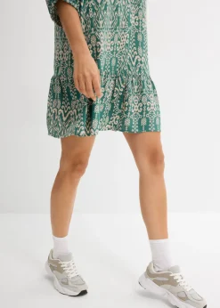 bonprix bonprix Vestido tipo túnica de viscosa suave verde-beige tiza Clearance