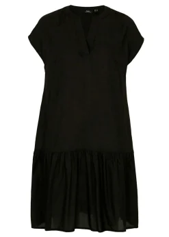 bonprix bonprix Vestido tipo túnica de viscosa fina Negro