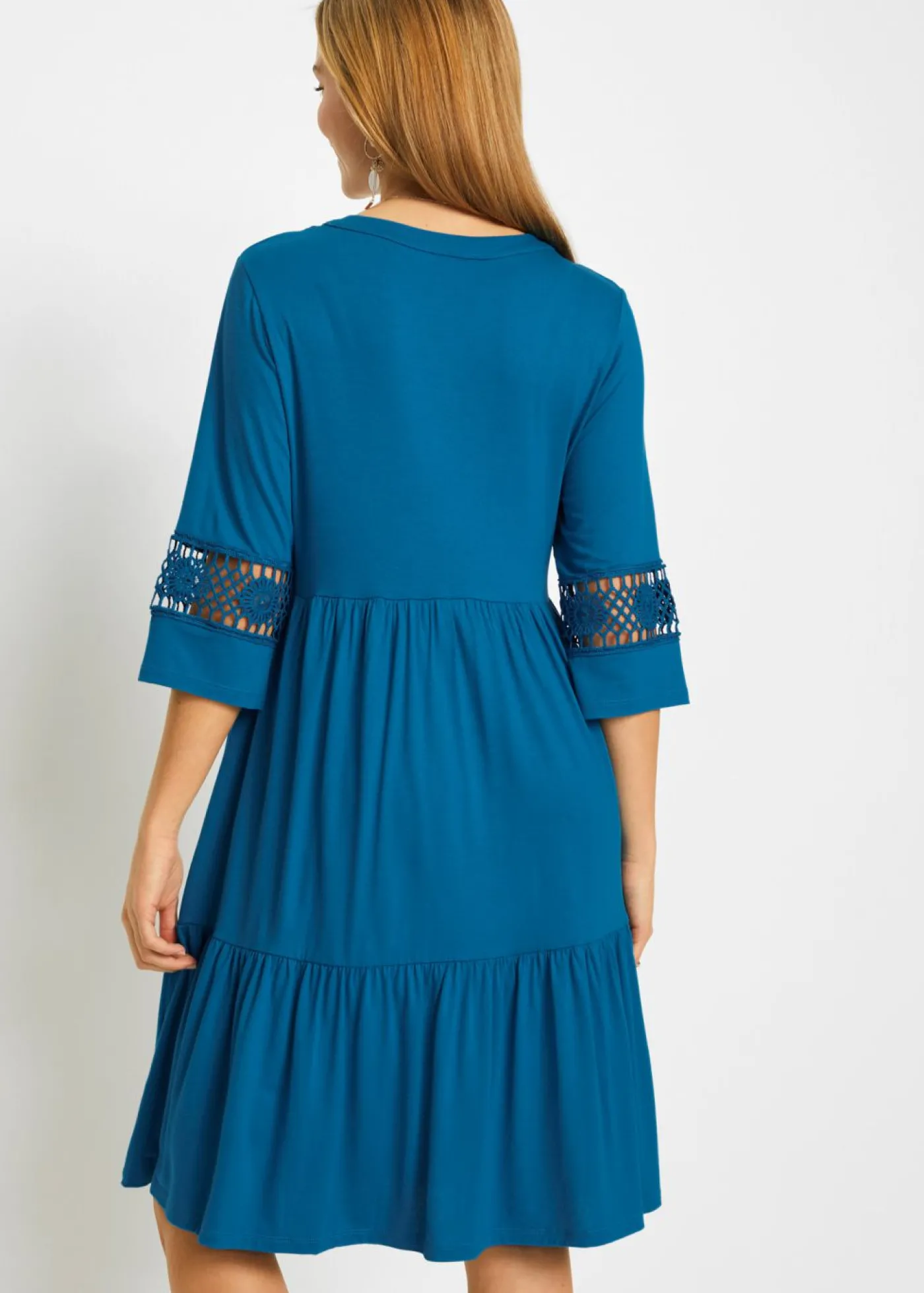 bonprix bonprix Vestido tipo túnica de viscosa suave azul atlántico Sale
