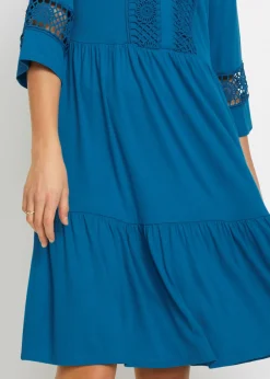 bonprix bonprix Vestido tipo túnica de viscosa suave azul atlántico Sale