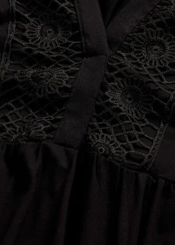 bonprix bonprix Vestido tipo túnica de viscosa suave Negro Hot
