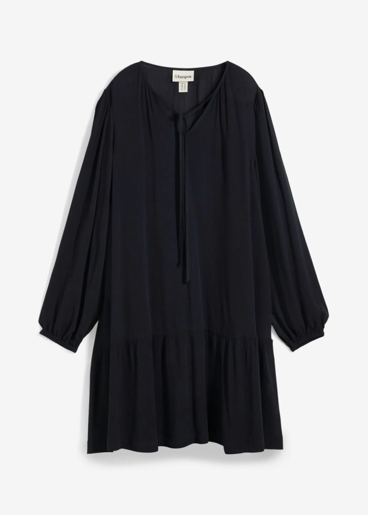bonprix bonprix Vestido tipo túnica de viscosa fluida Negro Hot