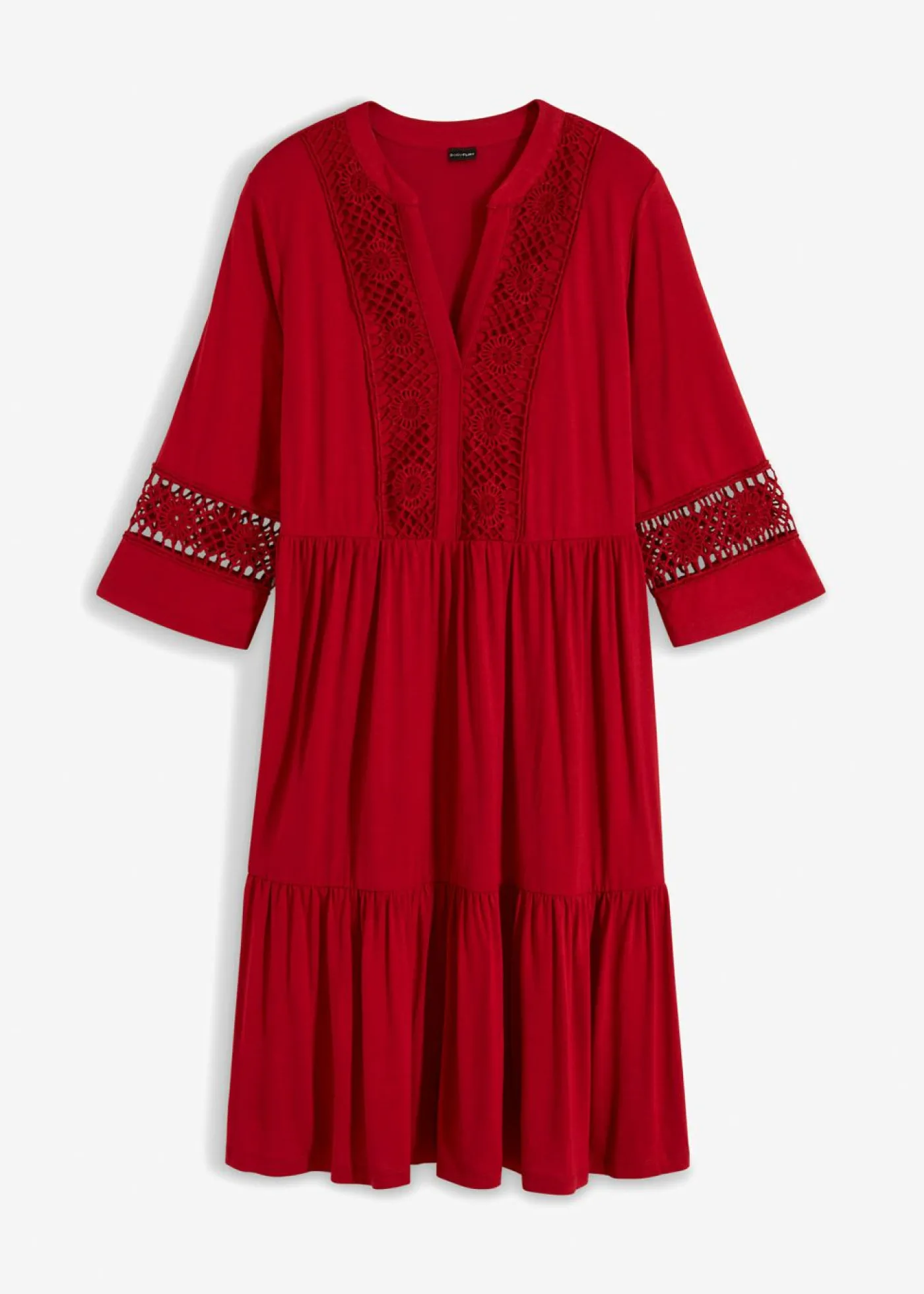 bonprix bonprix Vestido tipo túnica de viscosa suave rojo cayena Hot