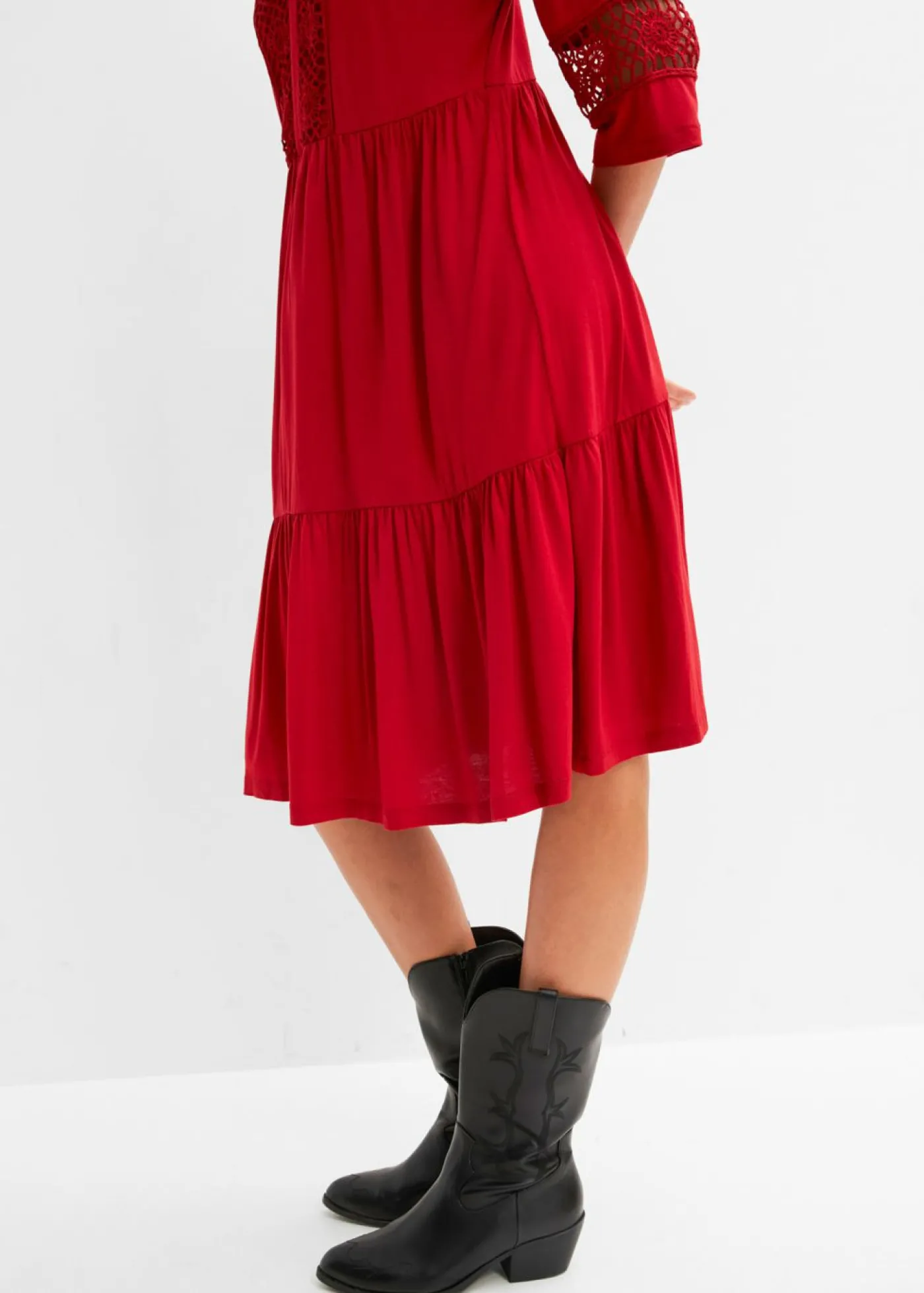 bonprix bonprix Vestido tipo túnica de viscosa suave rojo cayena Hot