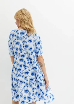 bonprix bonprix Vestido tipo túnica hasta la rodilla con detalles de encaje blanco/azur/azul perla Discount
