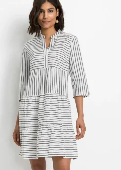bonprix bonprix Vestido túnica Negro-blanco de rayas Discount
