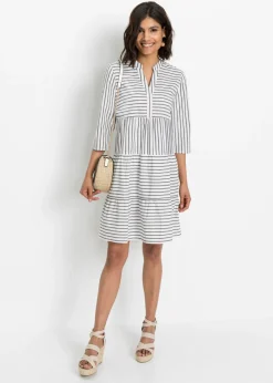 bonprix bonprix Vestido túnica Negro-blanco de rayas Discount