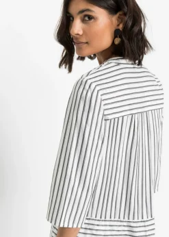 bonprix bonprix Vestido túnica Negro-blanco de rayas Discount