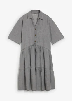 bonprix bonprix Vestido vaquero Denim gris claro desgastado Clearance