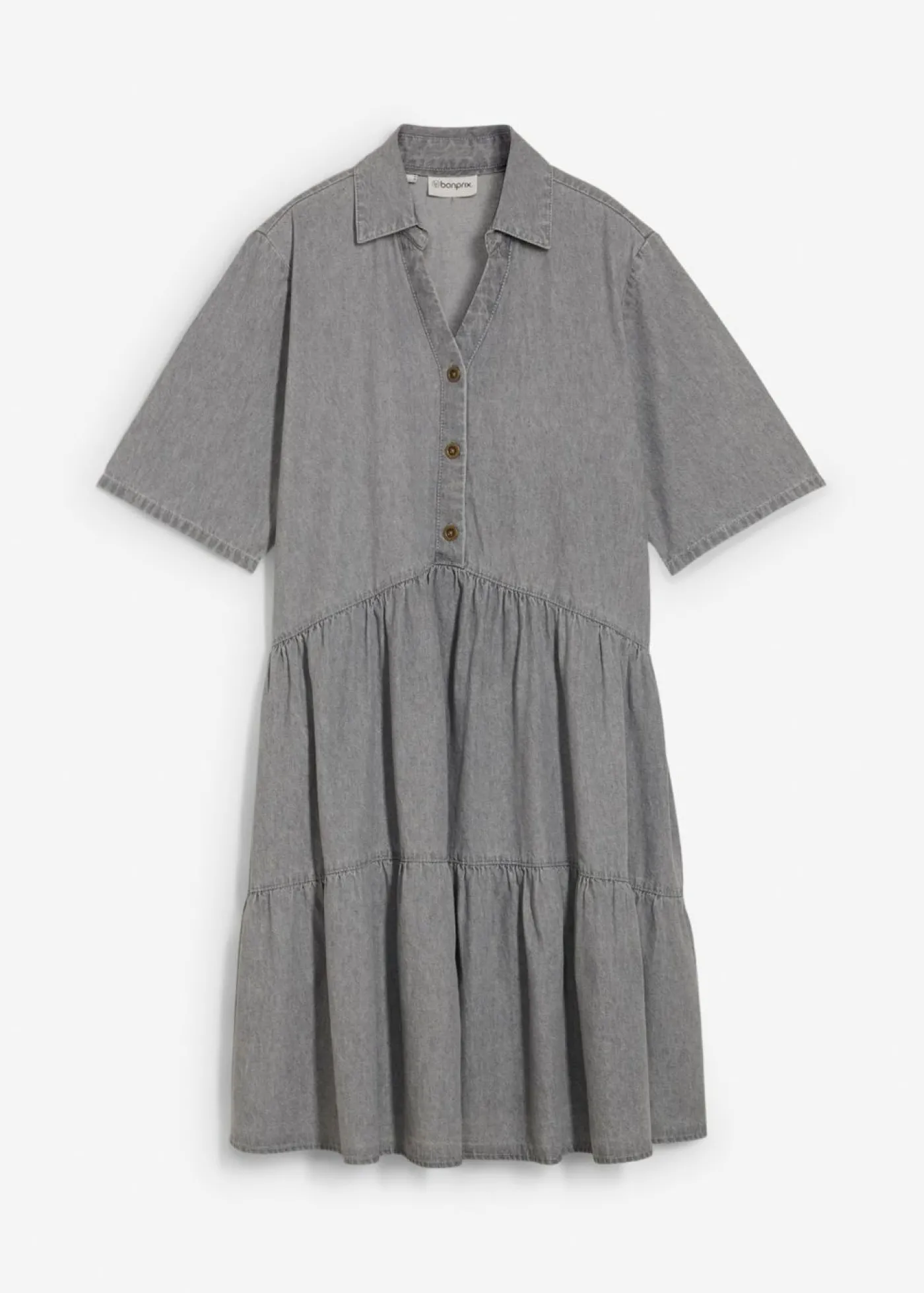 bonprix bonprix Vestido vaquero Denim gris claro desgastado Clearance