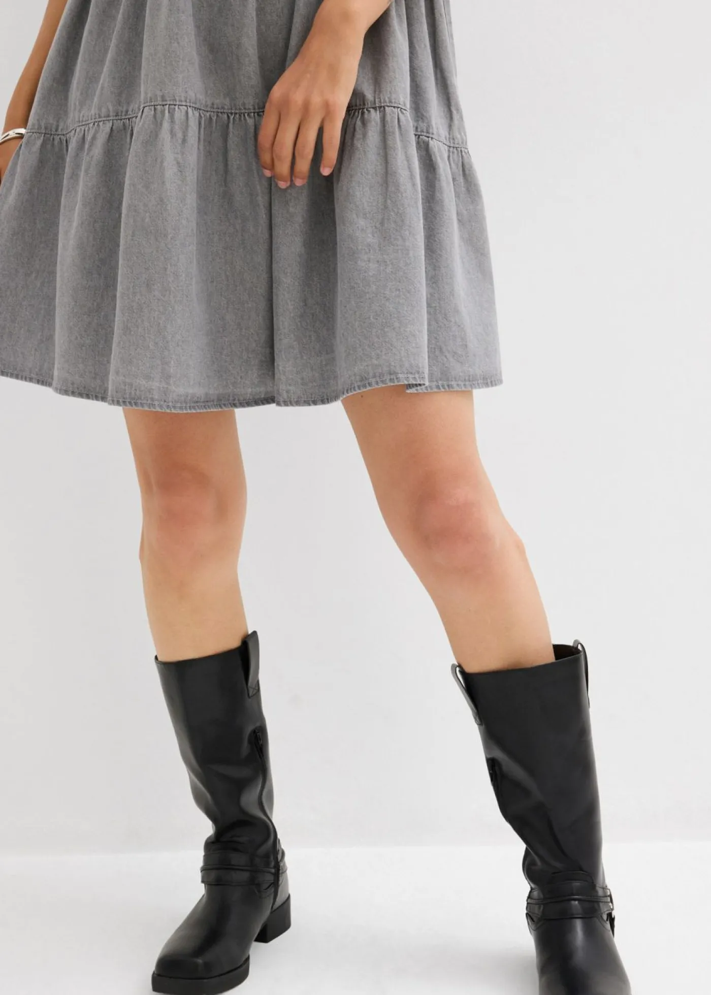 bonprix bonprix Vestido vaquero Denim gris claro desgastado Clearance