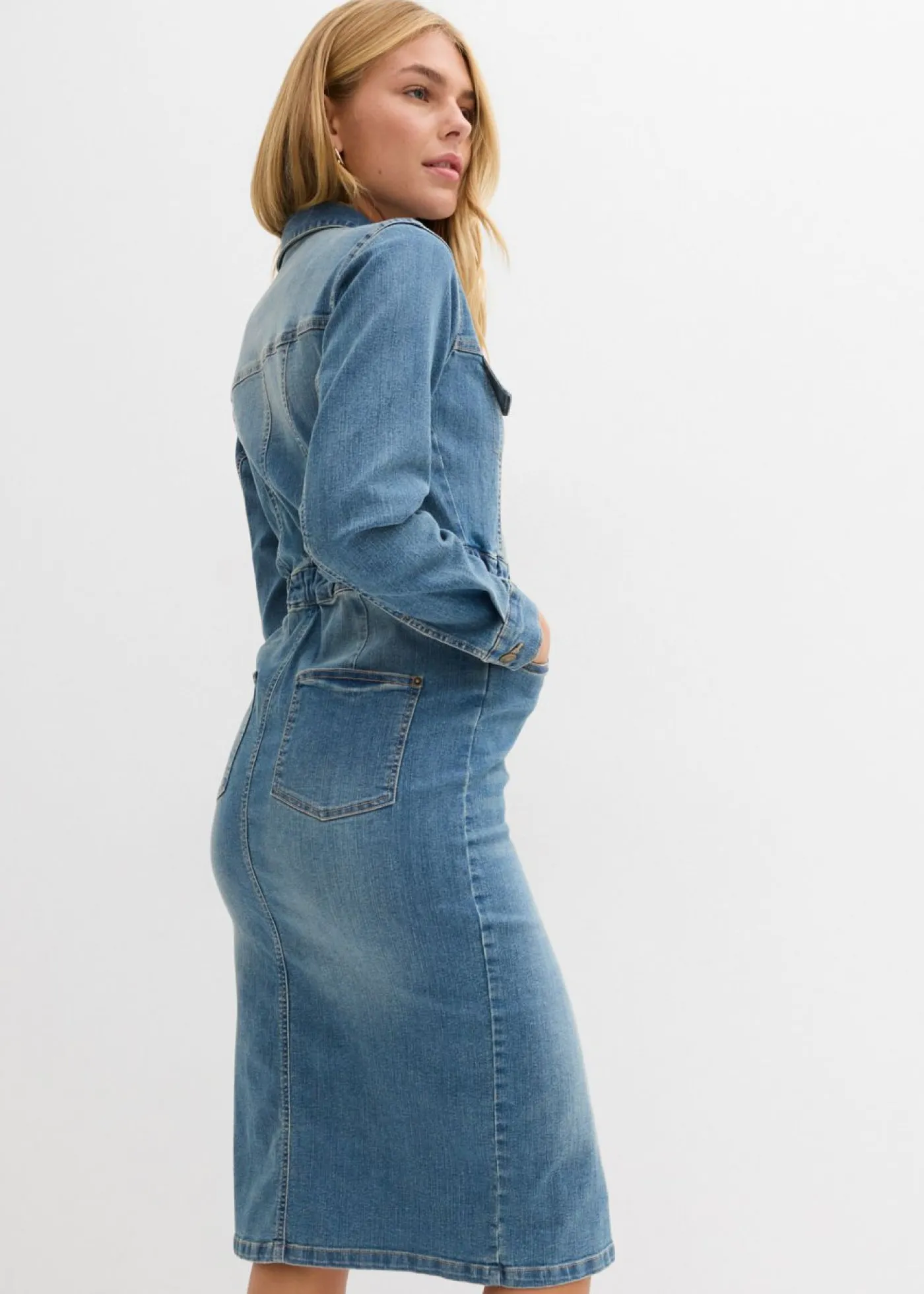 bonprix bonprix Vestido vaquero con algodón orgánico azul medio denim usado Outlet