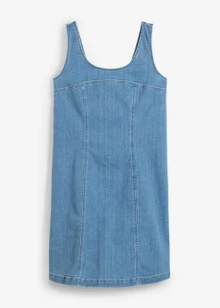 bonprix bonprix Vestido vaquero de algodón orgánico con elástico Denim hielo Clearance
