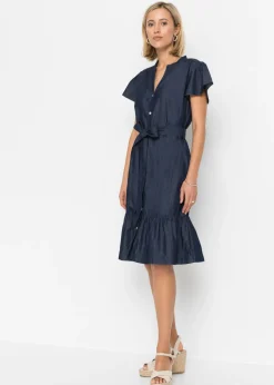 bonprix bonprix Vestido vaquero de algodón orgánico Denim desgastado New