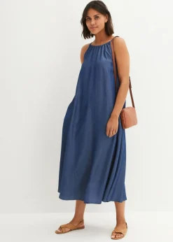 bonprix bonprix Vestido vaquero de lyocell fluido Azul piedra Online