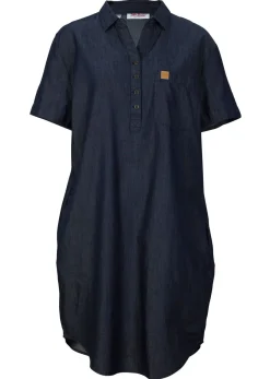 bonprix bonprix Vestido vaquero de manga corta Denim desgastado