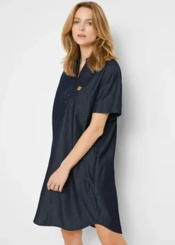 bonprix bonprix Vestido vaquero de manga corta Denim desgastado