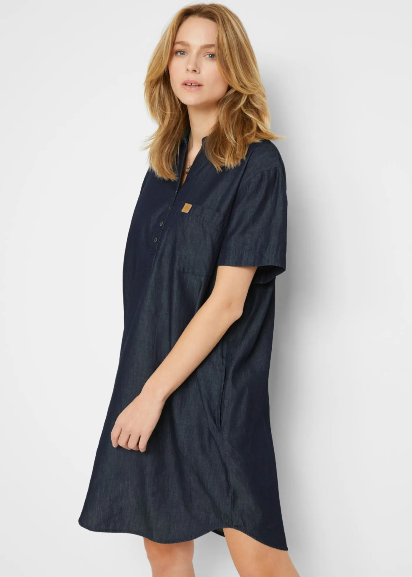 bonprix bonprix Vestido vaquero de manga corta Denim desgastado