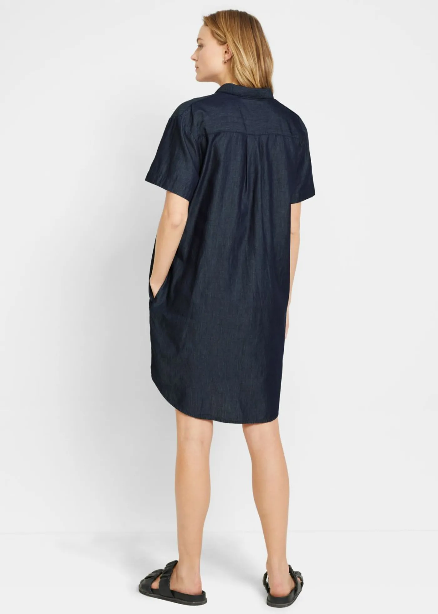 bonprix bonprix Vestido vaquero de manga corta Denim desgastado