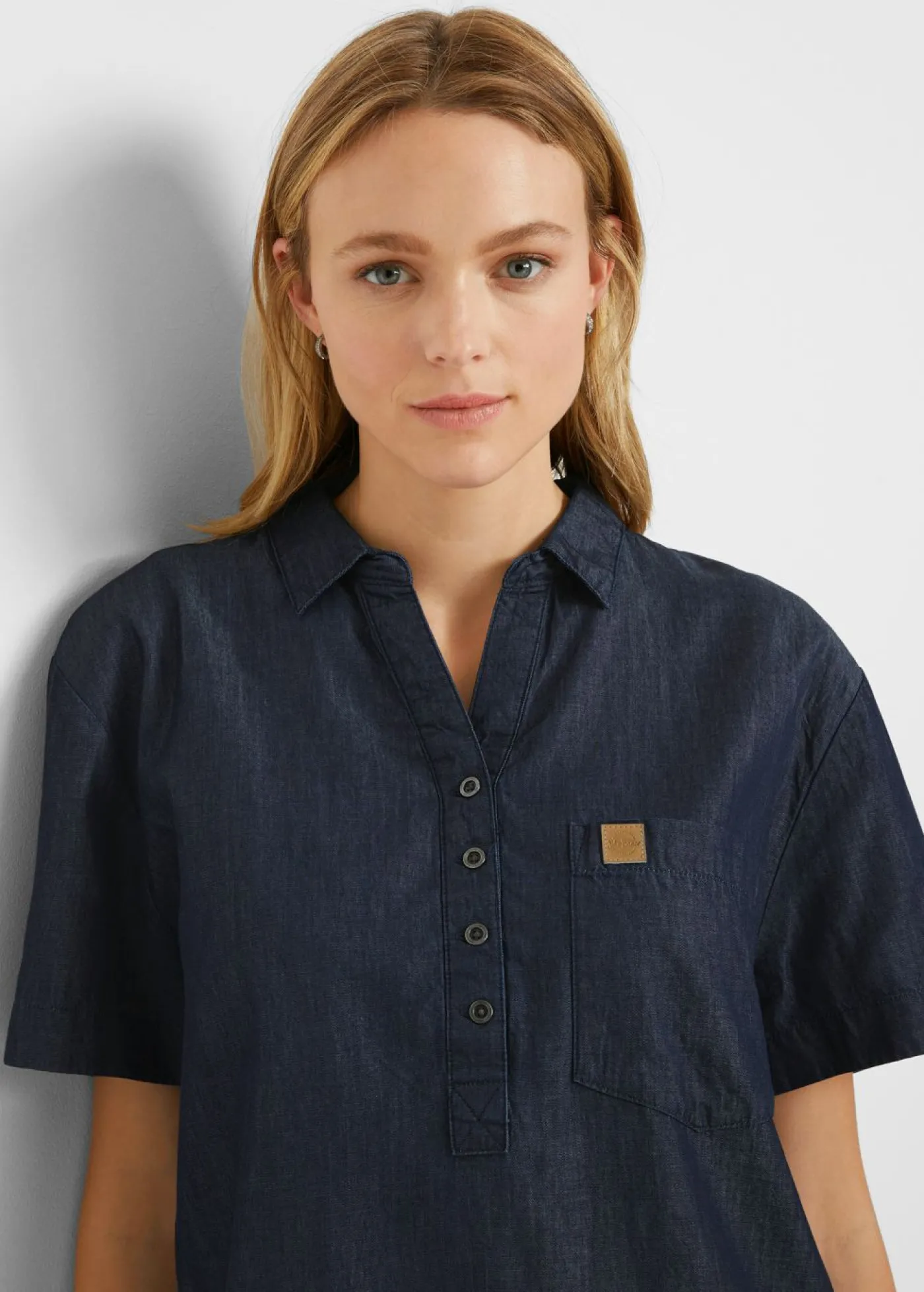 bonprix bonprix Vestido vaquero de manga corta Denim desgastado