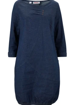 bonprix bonprix Vestido vaquero elástico Azul piedra oscuro Outlet